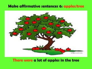 Make affirmative sentences 6: apples/tree
There were a lot of apples in the tree
 
