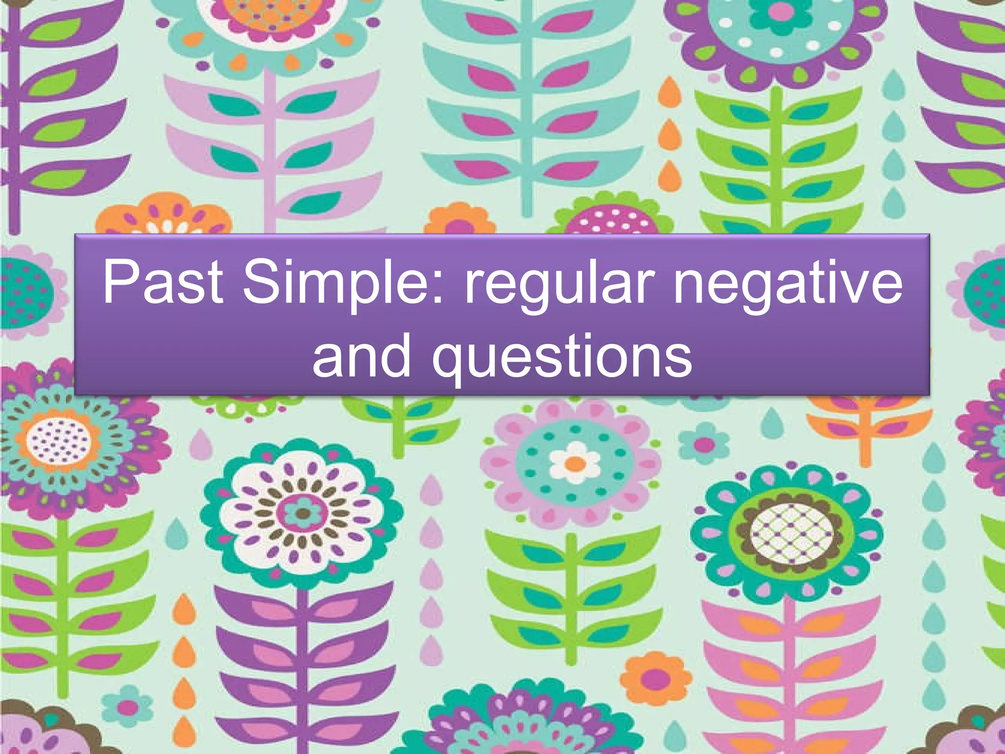 Past Simple: regular negative and questions 