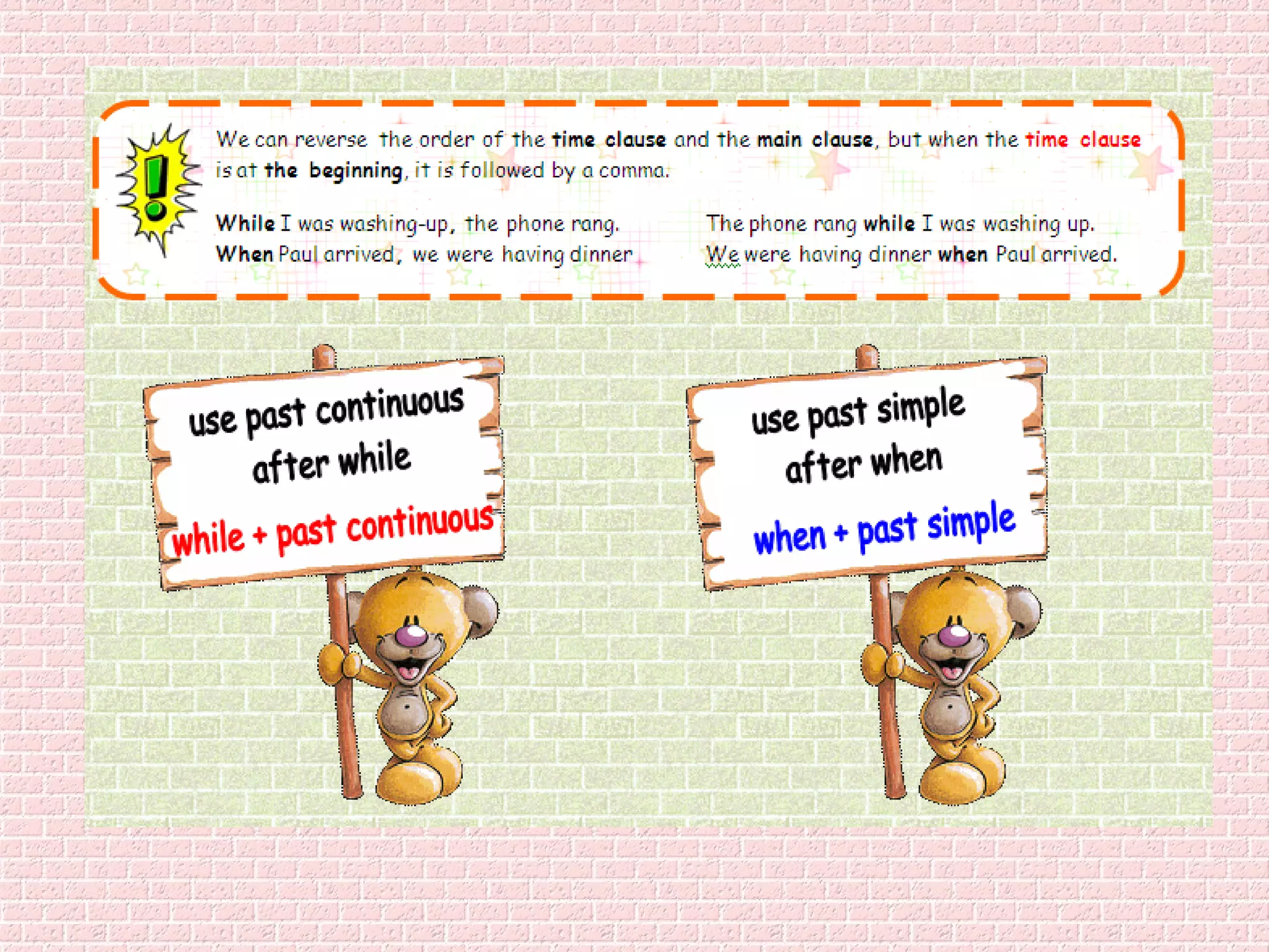 Past simple and past continuous