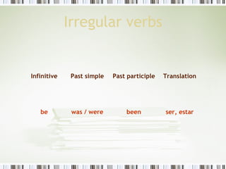 Past simple irregular verbs