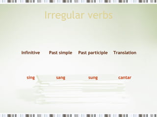 Past simple irregular verbs