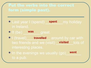 PAST SIMPLE PRESENTATION | PPT