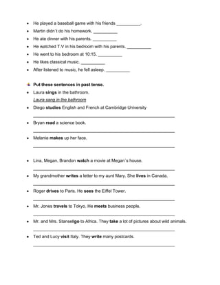 Past simple seventh graders