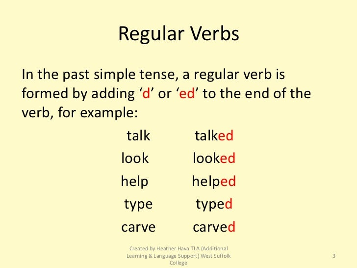 Past simple tense