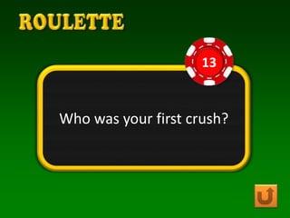 Who was your first crush?
13
 