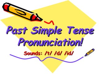 Past Simple Tense Pronunciation! Sounds: /t/ /d/ /id/ 