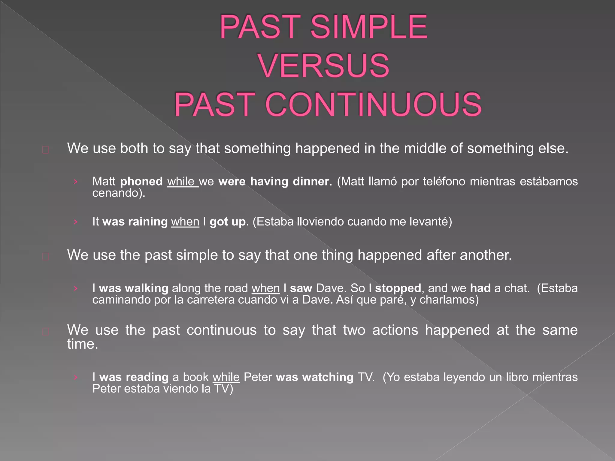 Past simple versus past continuous | PPT