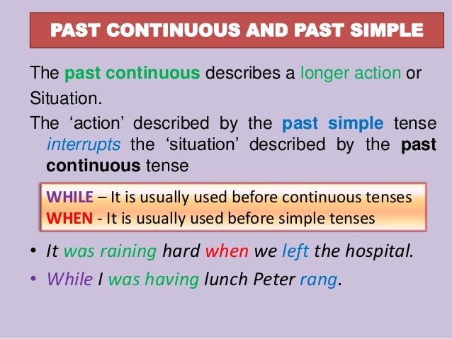 Resultado de imagen de past simple versus past continuous