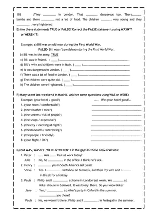 past simple worksheet