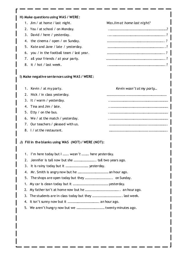 Past simple worksheet