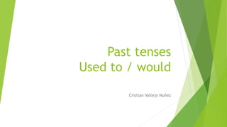 Past tenses
Used to / would
Cristian Vallejo Nuñez
 
