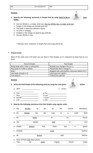 Sentences With Rip Past tense grade sixth 2012 | DOCX