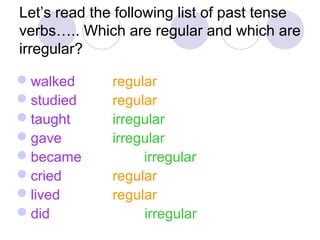 Past tense ppt | PPT