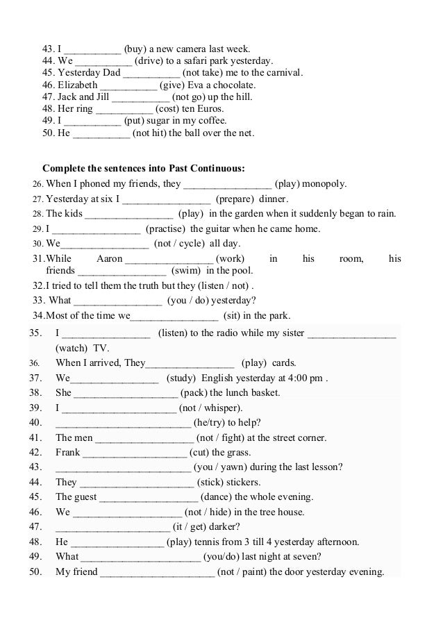 Past tenses practice