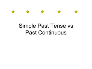 Simple Past Tense vs
Past Continuous
 