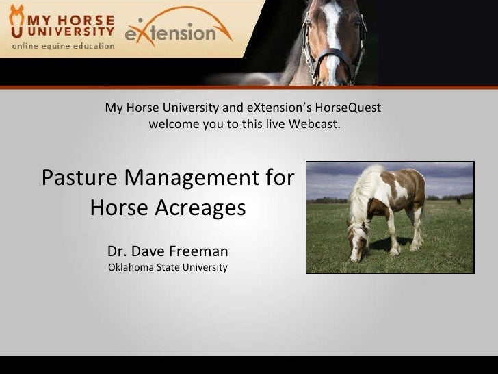 Pasture Management For Horse Acreages (Freeman)