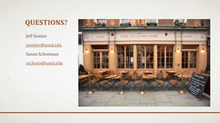 QUESTIONS?
Jeff Semler
jsemler@umd.edu
Susan Schoenian
sschoen@umd.edu
 