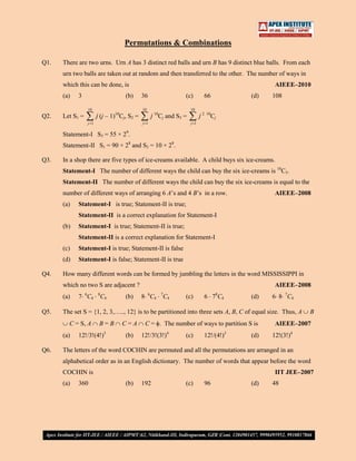 Iit Math Problem Past year iit entrance mathematics problems | PDF