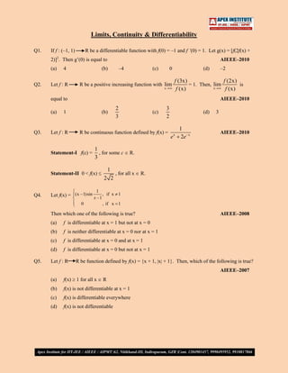 Iit Math Problem Past year iit entrance mathematics problems | PDF