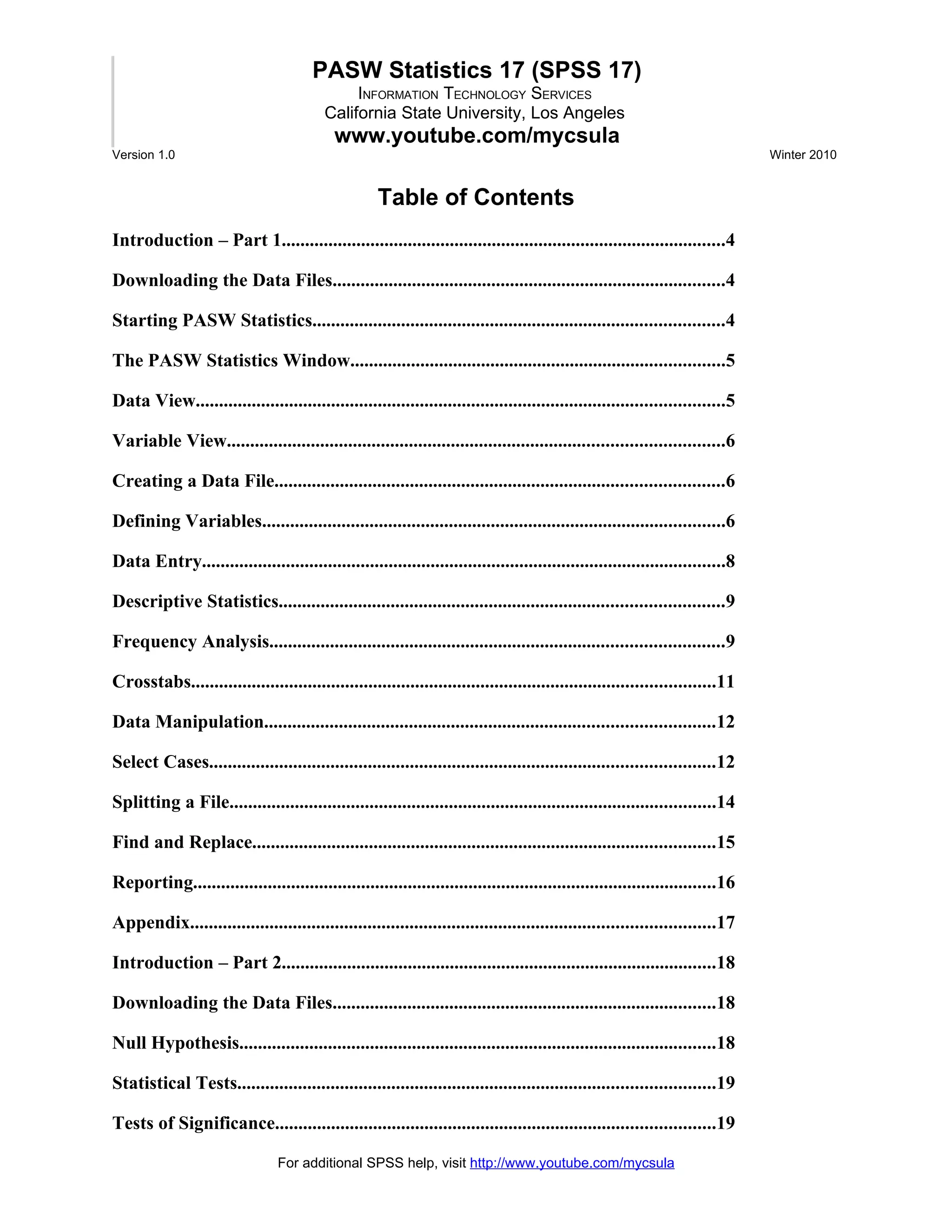 SPSS statistics - how to use SPSS | PDF