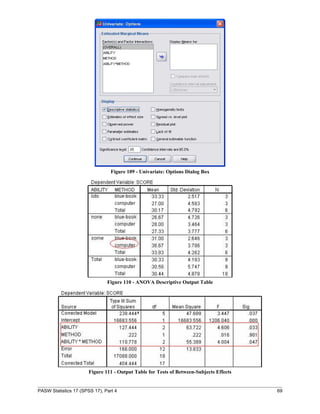 Spss Output Examples SPSS statistics - how to use SPSS | DOC