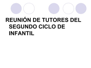 REUNIÓN DE TUTORES DEL SEGUNDO CICLO DE INFANTIL 