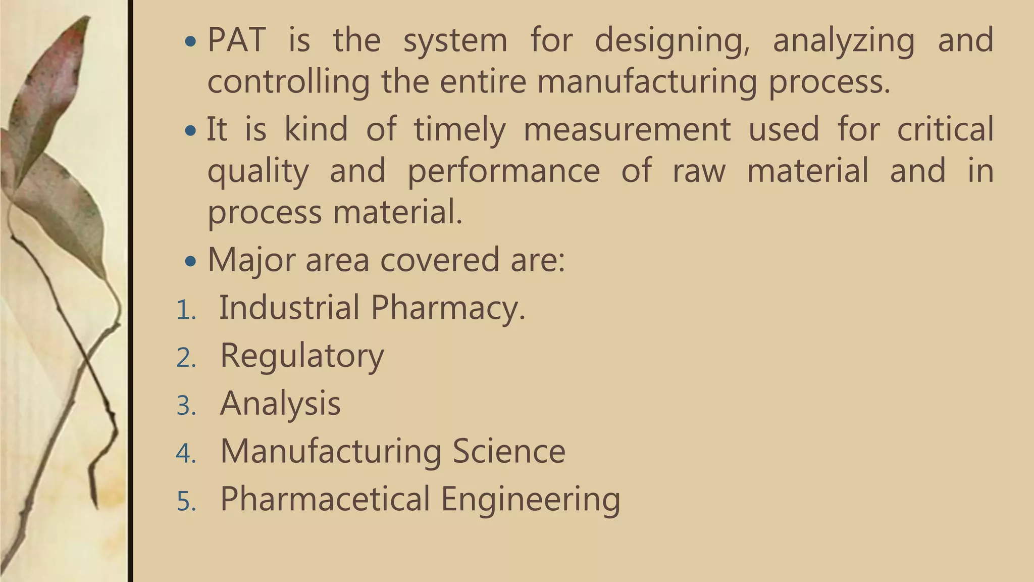 Pat process analytical technique | PPTX