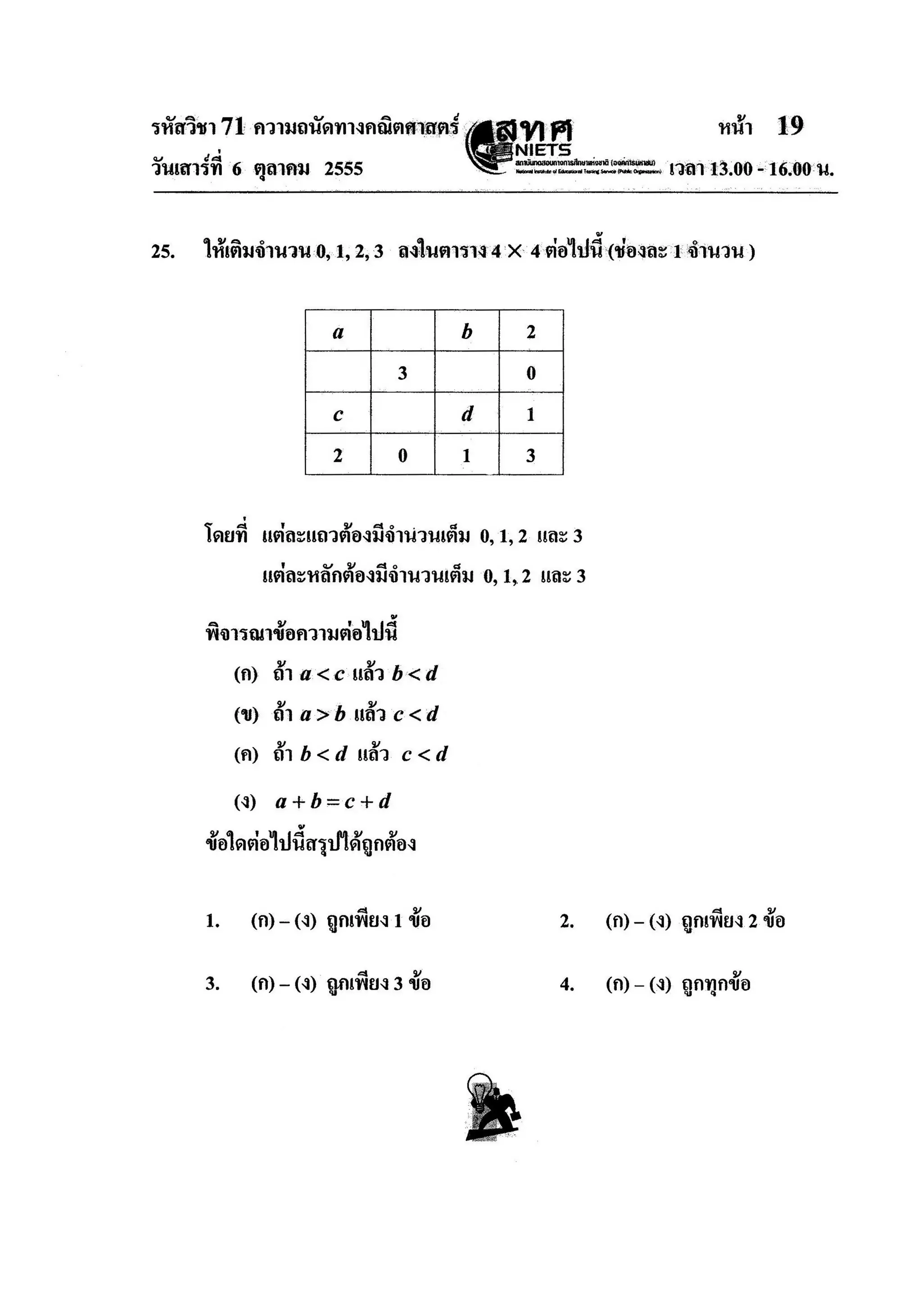 ความถนัดคณิตศาสตร์