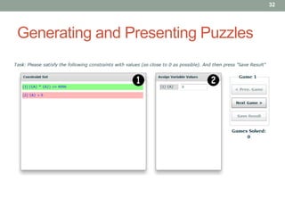 32




Generating and Presenting Puzzles
 