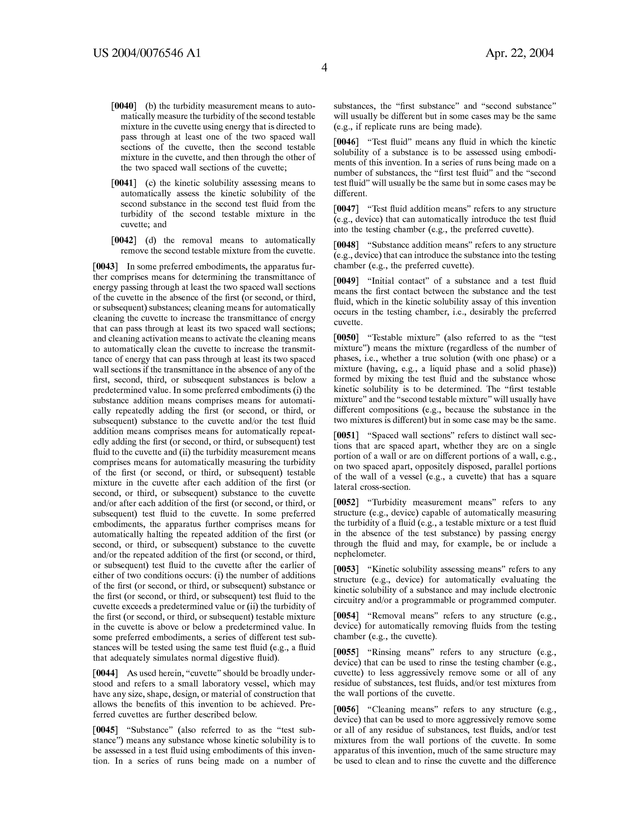 Automated Kinetic Solubility Assay Apparatus and Method