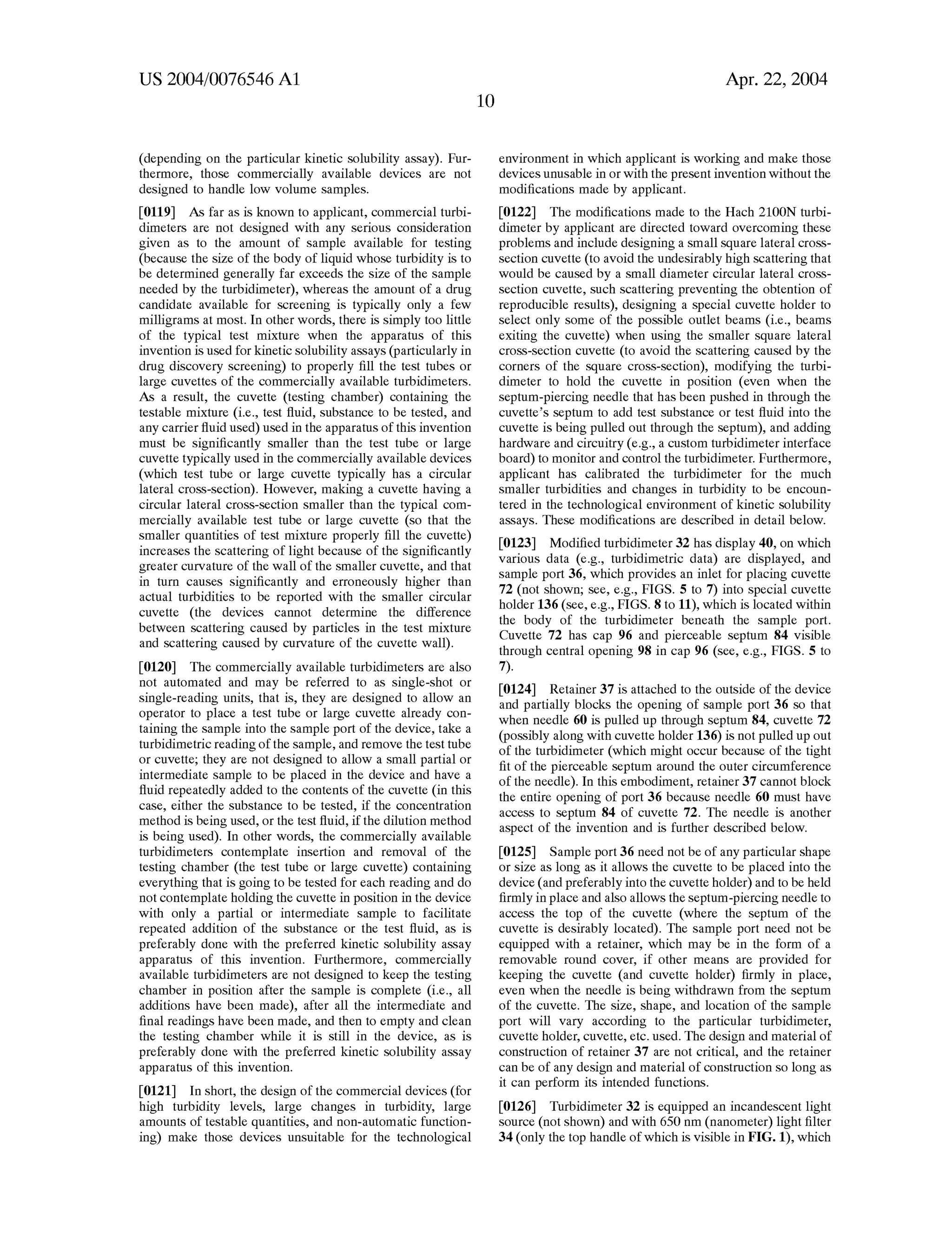 Automated Kinetic Solubility Assay Apparatus and Method