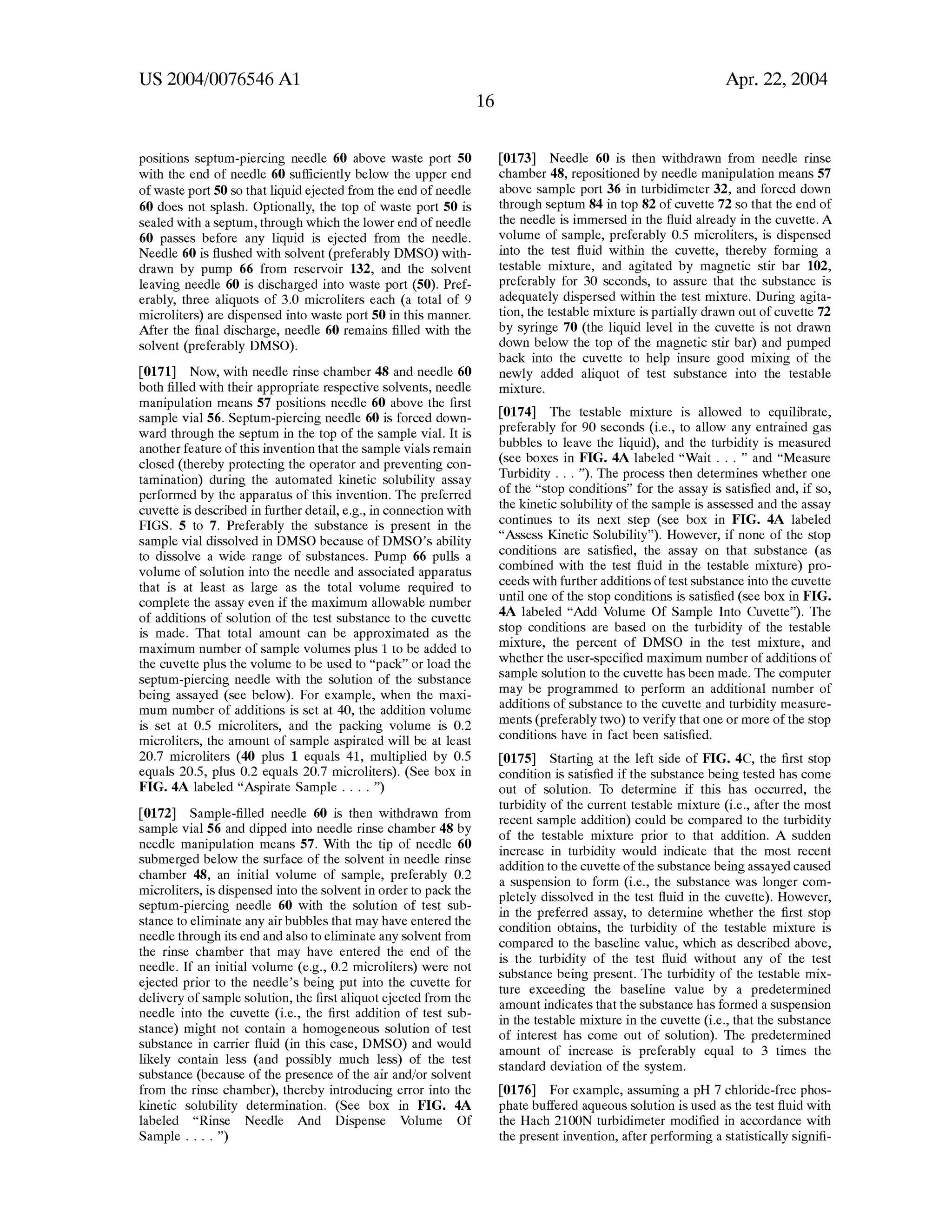 Automated Kinetic Solubility Assay Apparatus and Method