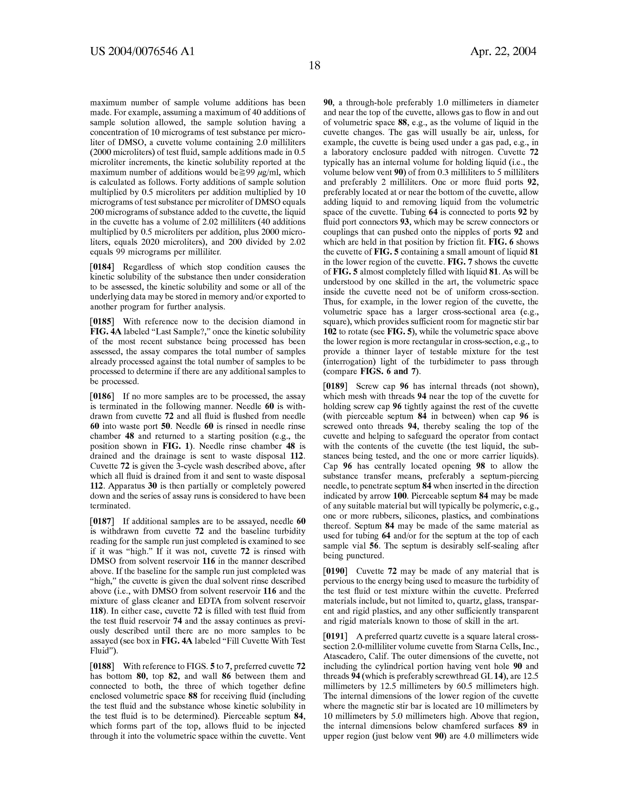 Automated Kinetic Solubility Assay Apparatus and Method