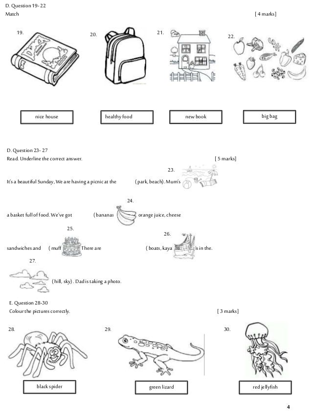 PEPERIKSAAN AKHIR TAHUN BAHASA INGGERIS TAHUN 2 2018