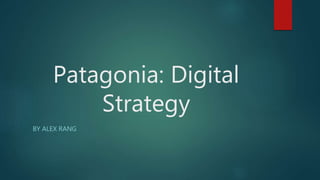 Patagonia: Digital
Strategy
BY ALEX RANG
 