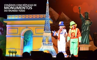 CENÁRIOS COM RÉPLICAS DE
MONUMENTOS
DO MUNDO TODO
 