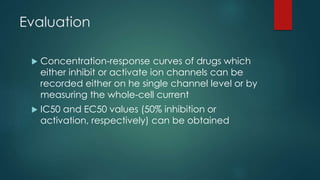 1. Individual channels are either open or closed
(no partial openings)
2. Each channel opening is only a brief event
compared to the total duration of the whole
cell voltage-dependent sodium current.
3. Channel opening and closing is variable in
duration and latency.
4. The overall probability of channel opening is
similar to the total sodium current. Look at the
sum of the currents from 300 trials.
5. Sometimes an individual channel doesn’t open
even once.
Summation of 300 recordings
Properties of individual voltage-
dependent sodium channels
The macroscopic sodium
current
 
