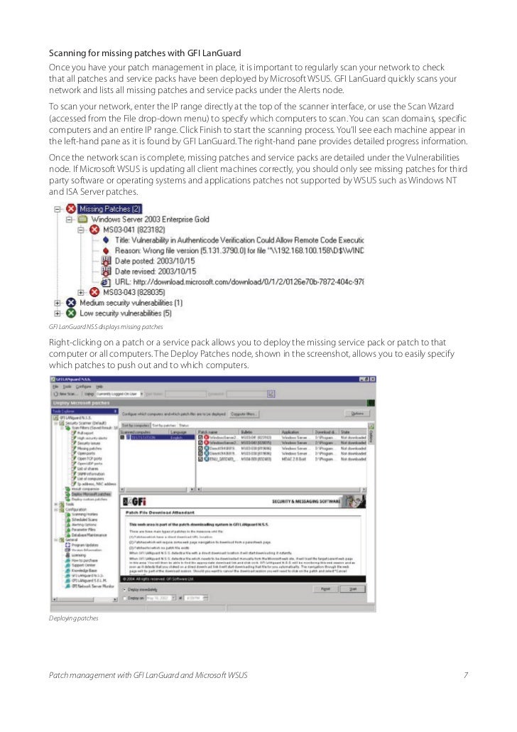 Patch Management with GFI LanGuard™ & Microsoft WSUS