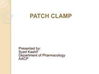 PATCH CLAMP
Presented by:
Syed Kashif
Department of Pharmacology
AACP
 