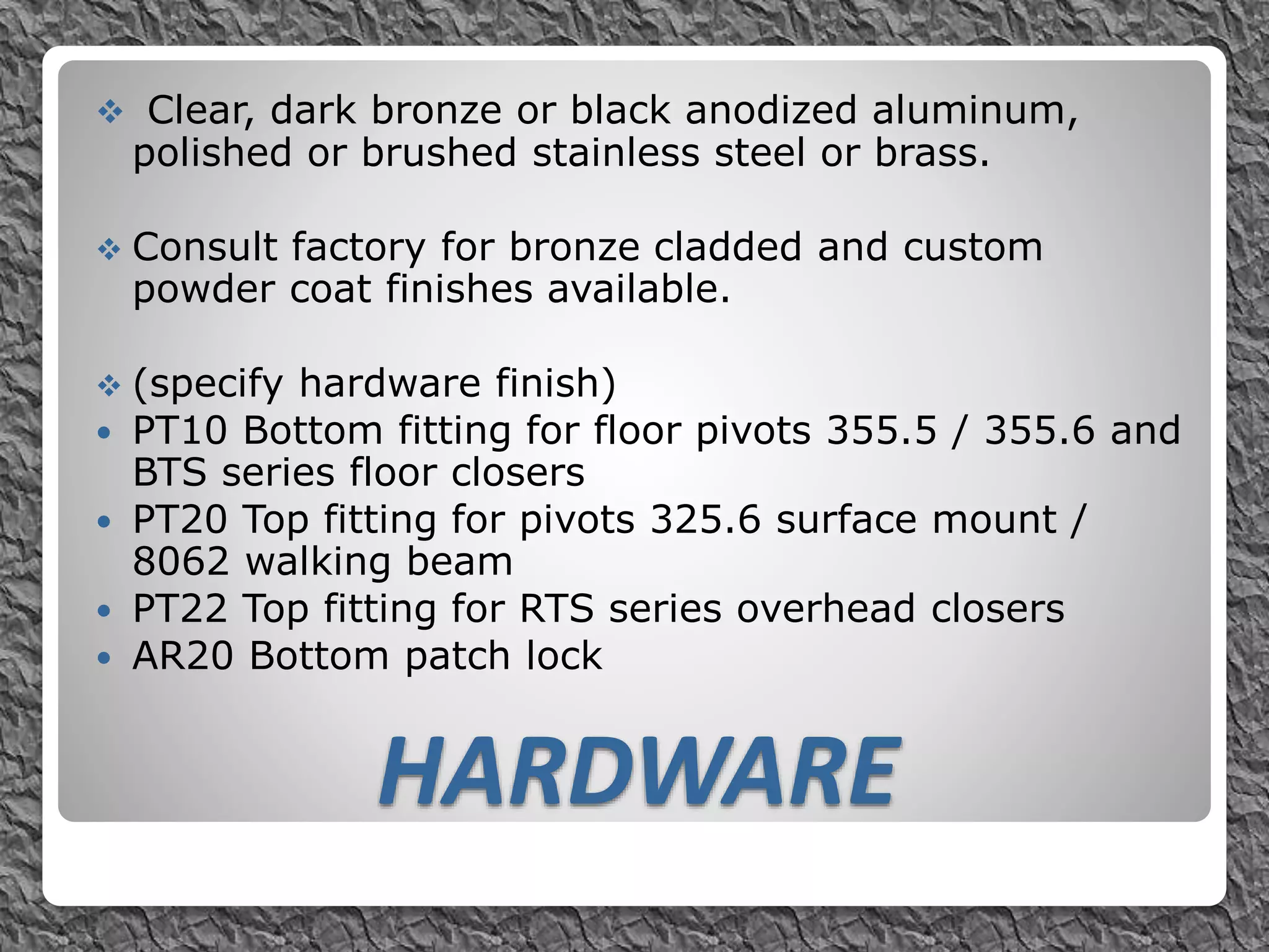 Patch fittings | PPTX