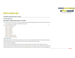 Copyright © 2019, eProseed and/or its affiliates. All rights reserved. | Confidential
PATCH READ ME
 