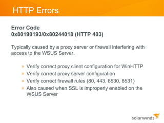 Us Error Code Common WSUS Errors Codes - Decoded and Resolved | PPT