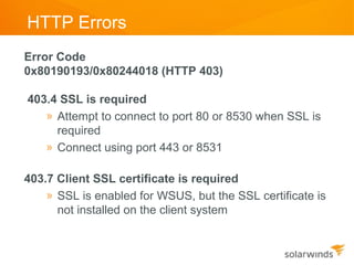 Us Error Code Common WSUS Errors Codes - Decoded and Resolved | PPT
