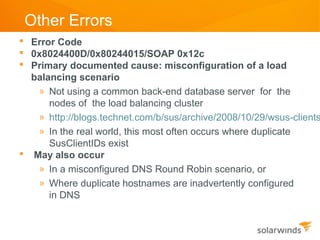 Common WSUS Errors Codes - Decoded and Resolved | PPT