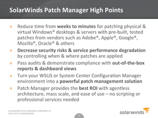 SolarWinds Patch Manager - How does it compare to WSUS Patch Management ...