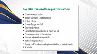 patch test in dermatology principle, indications | PPTX