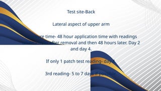 patch test in dermatology principle, indications | PPTX