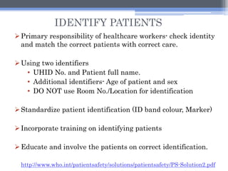 Patient Identifier Training.pdf Patient safety- To err is human, building safer health system -IPSG | PPTX
