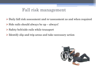 Improper Fall Risk Management Patient safety- To err is human, building safer health system -IPSG | PPTX