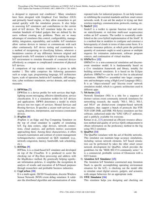 IOT emulators, simulators and test bed used | PDF